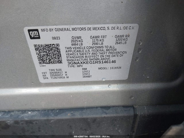 3GNAXKEG1RS146146 Chevrolet Equinox Fwd Lt