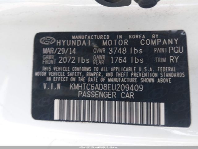KMHTC6AD8EU209409 Hyundai Veloster Base W/gray