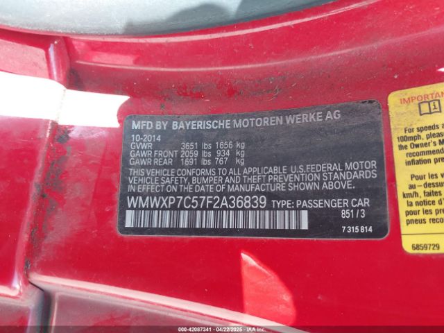 WMWXP7C57F2A36839 Mini Hardtop Cooper S