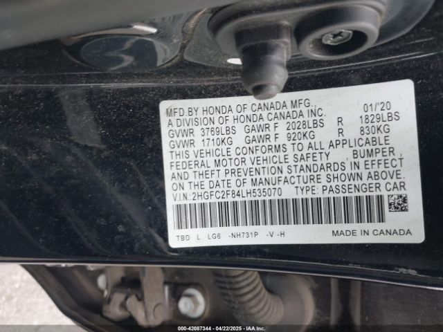 2HGFC2F84LH535070 Honda Civic Sport