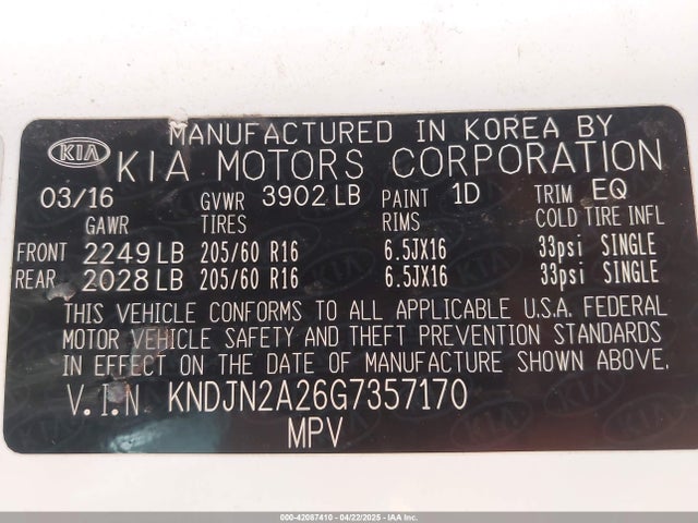 KIA Soul 2016 KNDJN2A26G7357170 Image 9