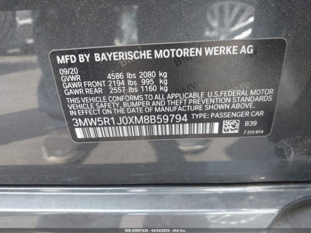 3MW5R1J0XM8B59794 BMW 3 Series 330i