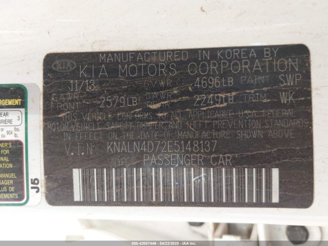 KNALN4D72E5148137 KIA Cadenza Premium