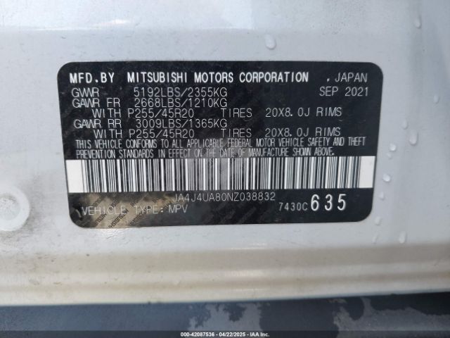 2022 MITSUBISHI OUTLANDER JA4J4UA80NZ038832 Photo 8