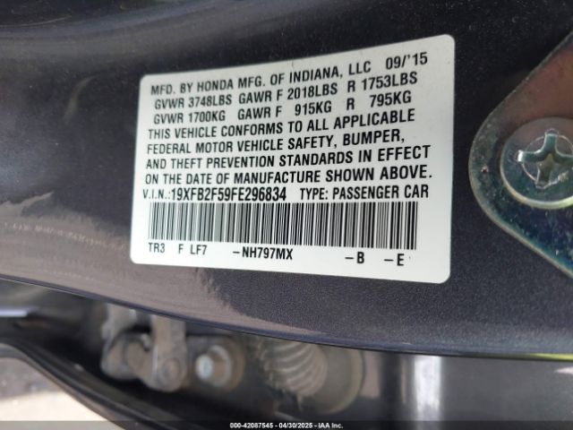 19XFB2F59FE296834 Honda Civic Lx