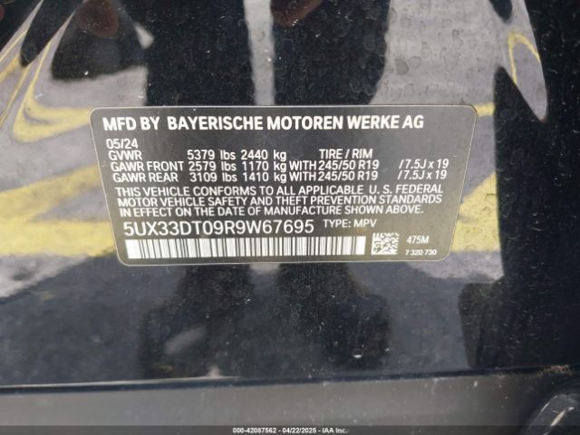 5UX33DT09R9W67695 BMW X4 Xdrive30i