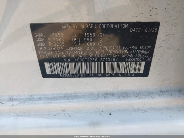 Subaru Impreza 5-door 2020 4S3GTAB66L3713467 Image 8