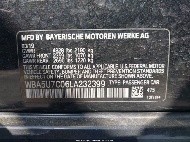 WBA5U7C06LA232399 BMW 2020