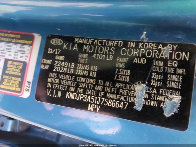 KNDJP3A51J7586647 KIA SOUL +