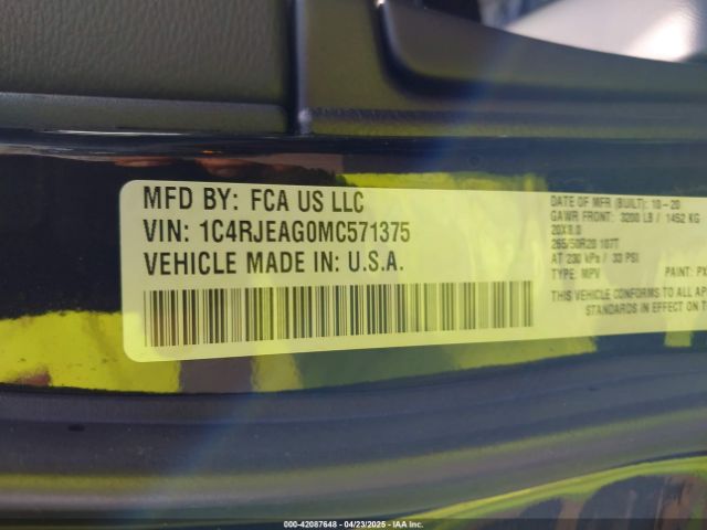 2021 JEEP GRAND CHEROKEE 1C4RJEAG0MC571375 Photo 8