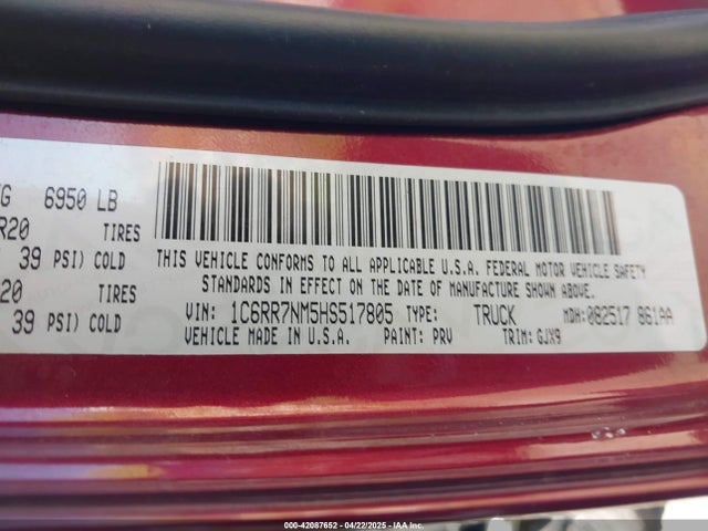 RAM 1500 2017 1C6RR7NM5HS517805 Image 9
