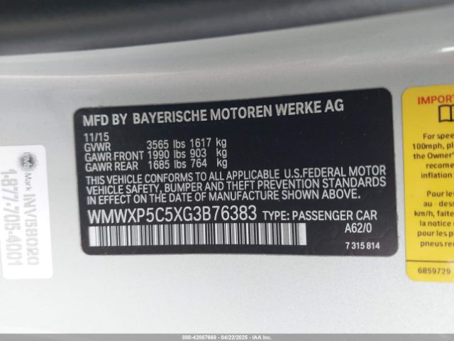 WMWXP5C5XG3B76383 Mini Hardtop Cooper