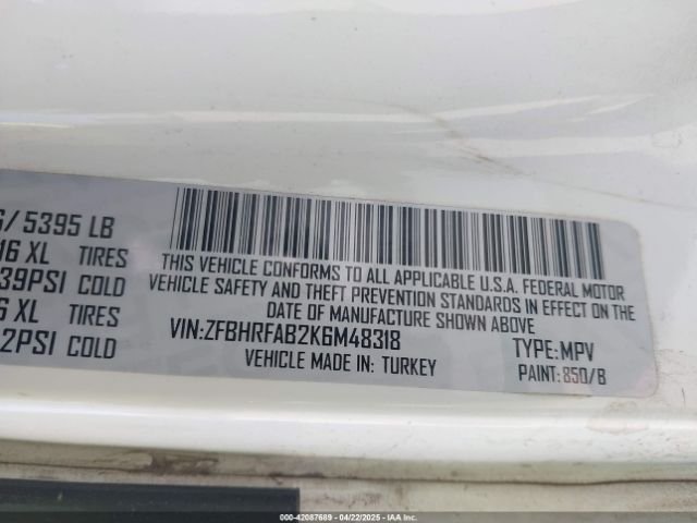 ZFBHRFAB2K6M48318 RAM Promaster City Tradesman