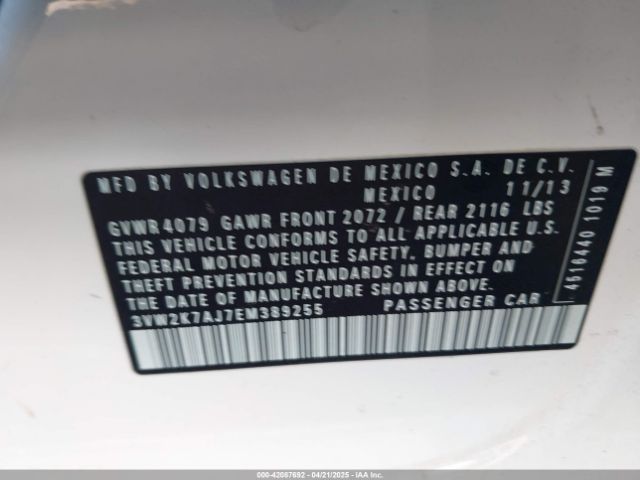 3VW2K7AJ7EM389255 Volkswagen Jetta 2.0l S