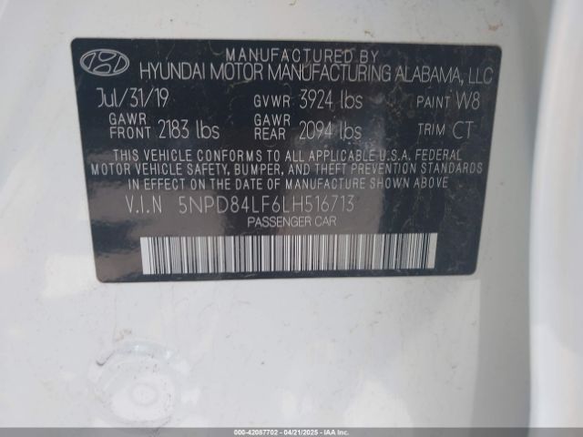 5NPD84LF6LH516713 Hyundai ELANTRA SEL