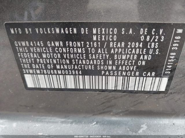 3VWEM7BU6RM003964 Volkswagen Jetta 1.5t Se