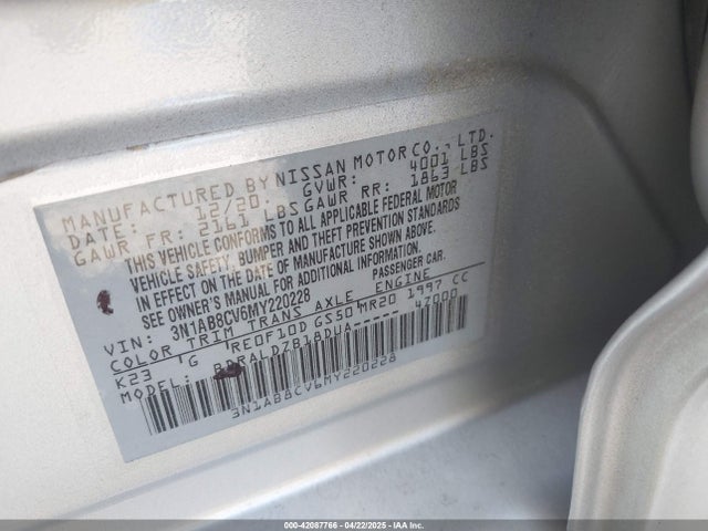 Nissan Sentra Sv Xtronic Cvt 2021 3N1AB8CV6MY220228 Image 9