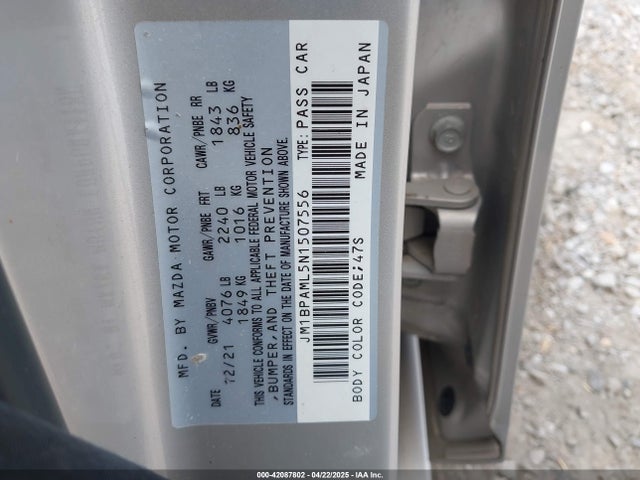 Mazda Mazda3 Premium 2022 JM1BPAML5N1507556 Image 9