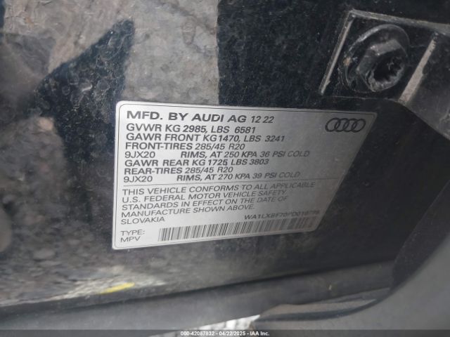 WA1LXBF70PD010789 Audi Q7 Premium Plus 55 Tfsi Quattro Tiptronic