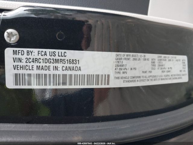 2C4RC1DG3MR516831 Chrysler Voyager Lxi
