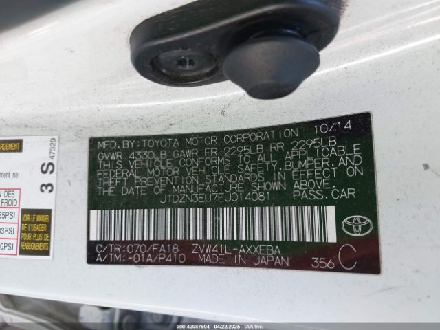 JTDZN3EU7EJ014081 Toyota Prius V Three