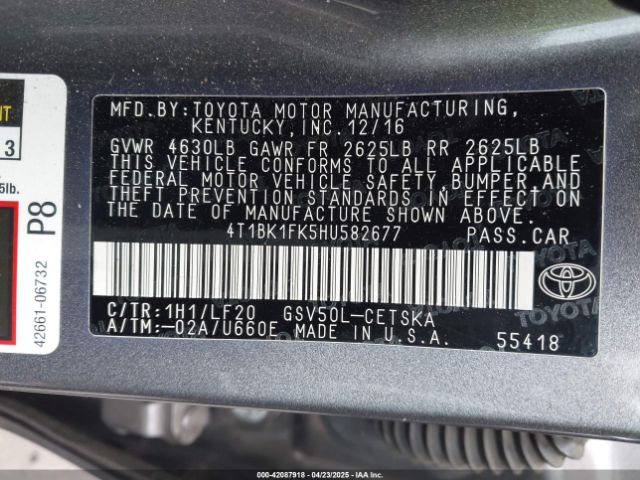 4T1BK1FK5HU582677 Toyota Camry Xse V6