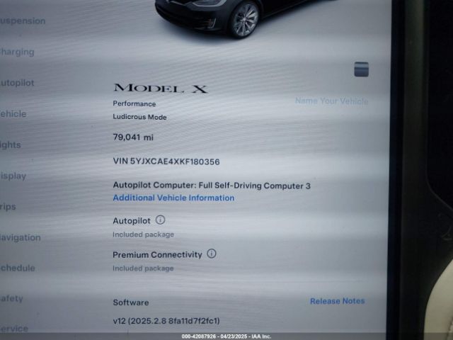 5YJXCAE4XKF180356 Tesla Model X P100d/performance