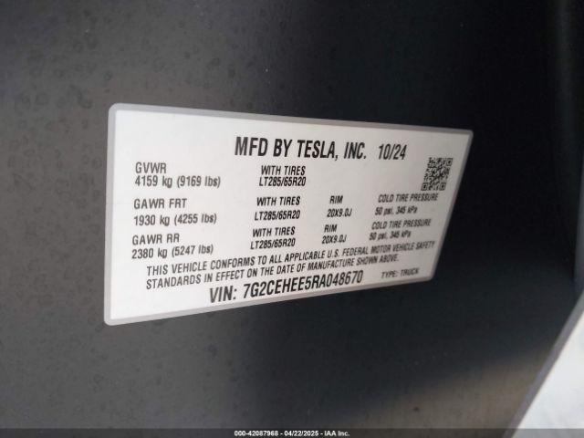 7G2CEHEE5RA048670 Tesla Cybertruck Cyberbeast
