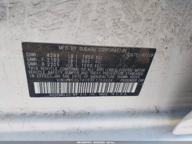 4S3GTAJ69K1750606 Subaru Impreza
