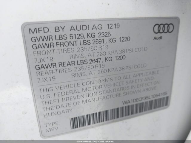 WA1DECF35L1054165 Audi Q3 Premium 45 Tfsi S Line Quattro Tiptronic