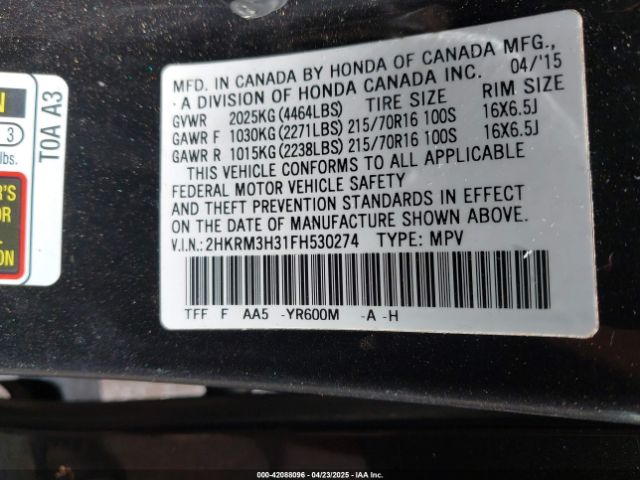 2HKRM3H31FH530274 Honda CR-V LX
