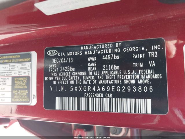 5XXGR4A69EG293806 KIA Optima Sx Turbo