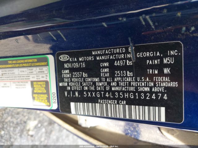 5XXGT4L35HG132474 KIA Optima Lx