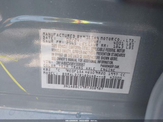 3N1AB8CV9RY308987 Nissan Sentra Sv Xtronic Cvt