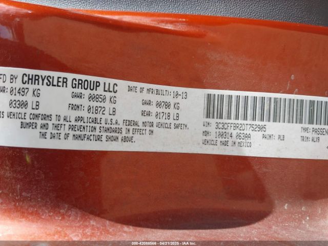 2013 FIAT 500 3C3CFFBR2DT752905 Photo 8