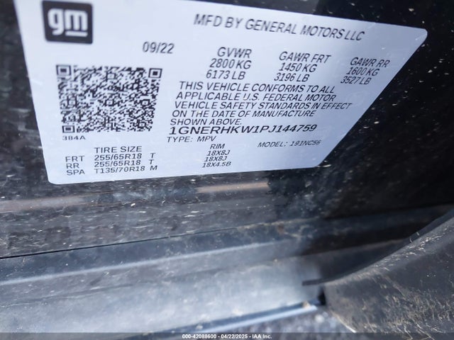 42088600 :رقم المزاد ، 1GNERHKW1PJ144759 vin ، 2023 Chevrolet Traverse Fwd Lt Leather مزاد بيع