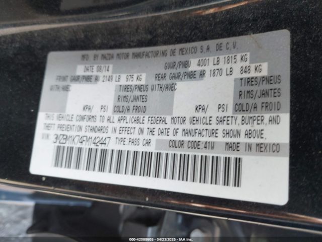 3MZBM1K74FM142447 Mazda Mazda3 I Sport