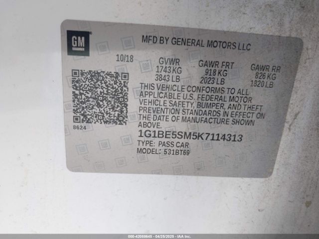 1G1BE5SM5K7114313 Chevrolet CRUZE LT