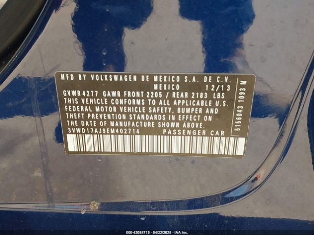3VWD17AJ9EM402714 Volkswagen Jetta 1.8t Se