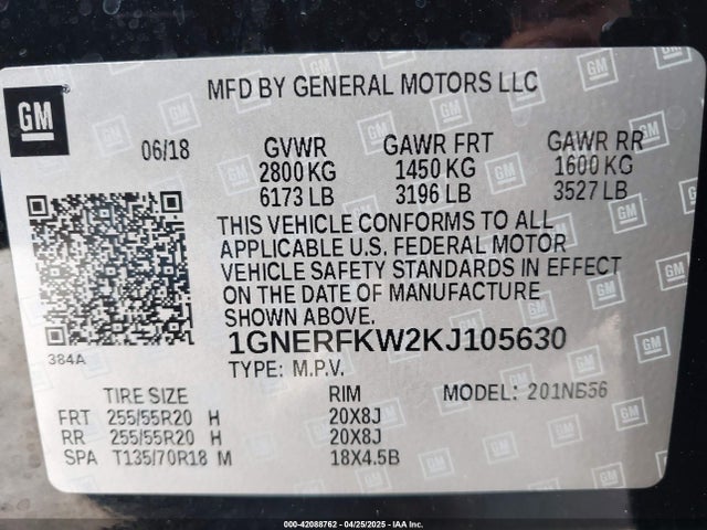 1GNERFKW2KJ105630 Chevrolet Traverse Ls