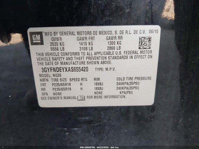 2010 CADILLAC SRX 3GYFNDEYXAS655420 Photo 8
