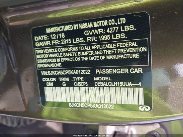 SJKCH5CP5KA012022 Infiniti Qx30 Luxe