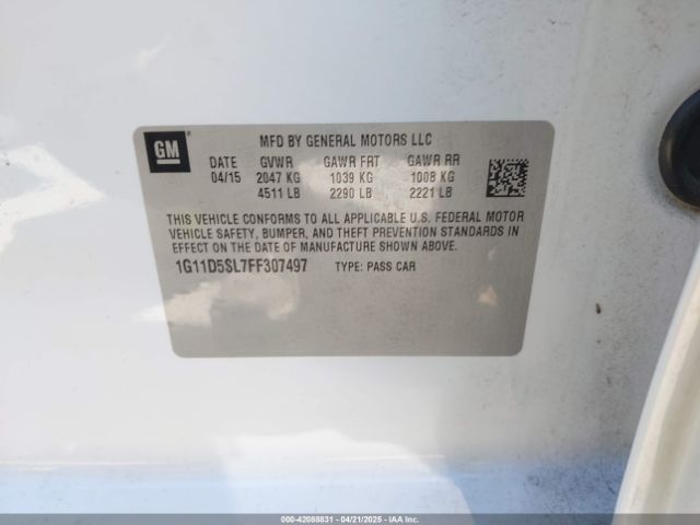 1G11D5SL7FF307497 Chevrolet MALIBU 2LT