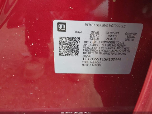 1G1ZG5ST1SF103444 Chevrolet Malibu Fwd Rs