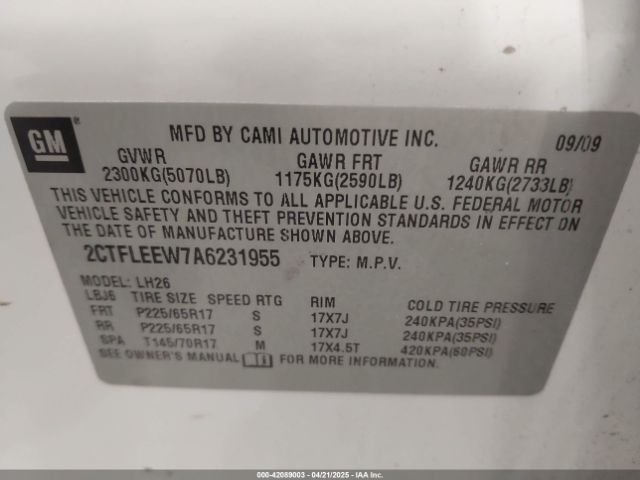2010 GMC TERRAIN 2CTFLEEW7A6231955 Photo 8