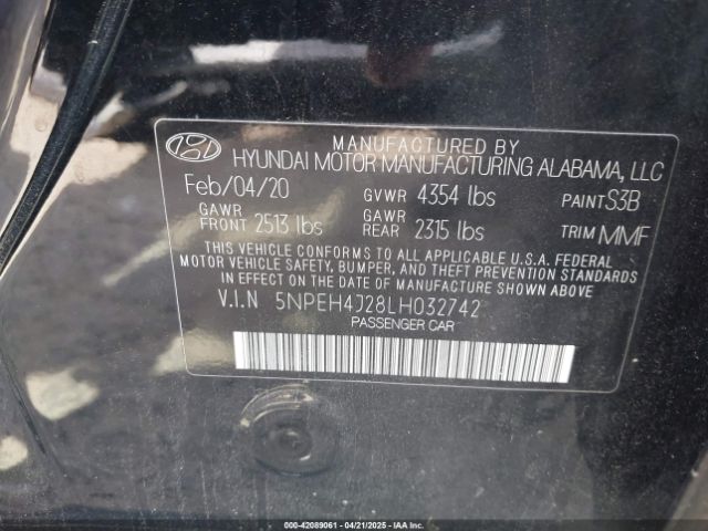 5NPEH4J28LH032742 Hyundai Sonata Limited