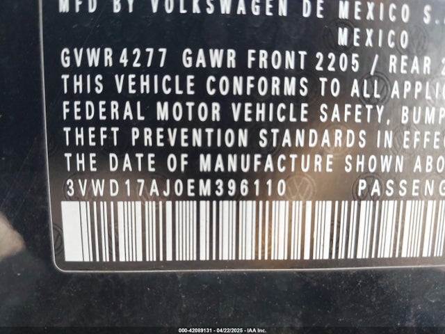 3VWD17AJ0EM396110 Volkswagen Jetta 1.8t Se