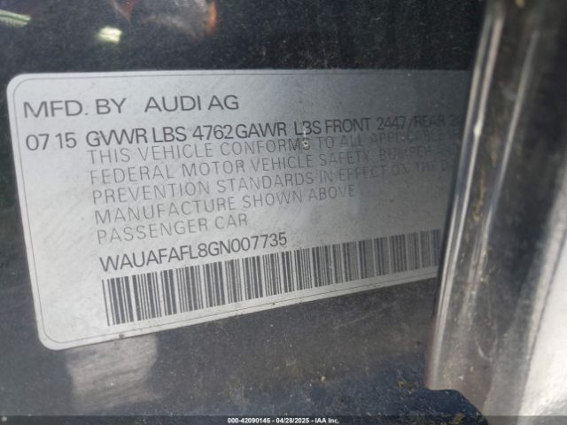WAUAFAFL8GN007735 Audi A4 2.0t Premium
