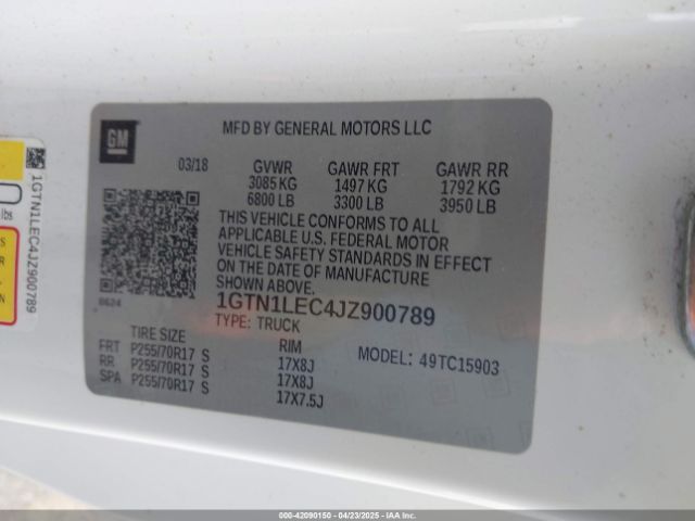 1GTN1LEC4JZ900789 GMC SIERRA 1500