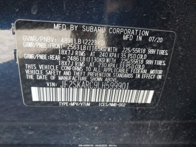 JF2SKARC9LH599901 Subaru Forester Sport